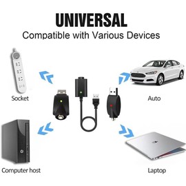 3-Piece USB Cable LED Smart Charging Light Alarm Suitable for Charging All 510 Threaded flashlights and Soldering Irons