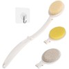 Lfj 19" Long Handle Shower Sponge Brush Set, 3 In