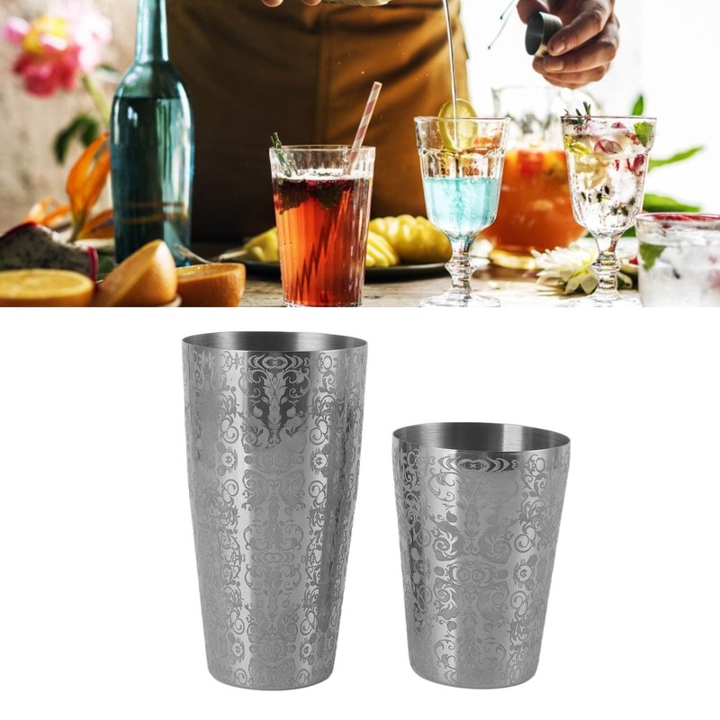 Stainless Steel Cocktail Shaker Engraved Martini Shaker Silver Japanese American