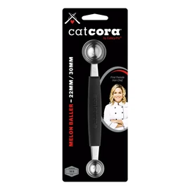 Cat Cora Melon Baller, Professional 18/8 Stainless Steel Dual Blades 22/30-MillimeterFor Melon Balls and Garnishes, Ergonomic Soft-Grip Handle