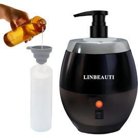 Warmer Oil Massage Lotion Warmer Kit for Professional Massage Therapy With Essential Oil Heater Bottle Dispenser Pump Funnel,15 Minutes Rapid Heating Machine- Ideal for Salon and Spa Use (Black)