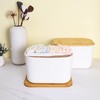 Citylife 2 PCS Storage Bins with Bamboo Lids Plastic Storage