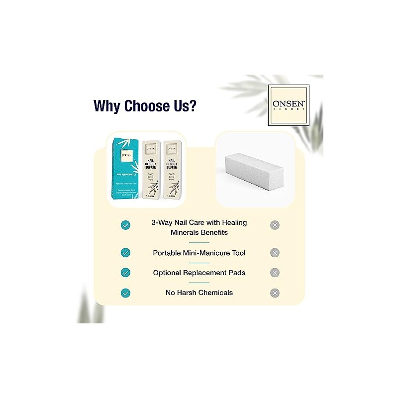 Onsen Secret 4-Way Nail Buffer Block for Healthy Natural Shine