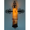Trinity Cross Bronze Wall Sconce with Candle Safety Guard Ring