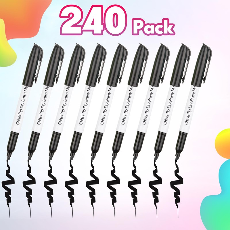 Sepamoon 240 Pack Dry Erase Markers Bulk Chisel Tip Whiteboard