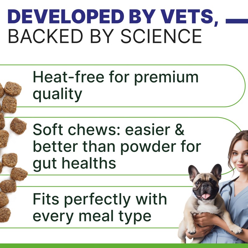 Probiotic, Enzyme, Prebiotic, Dog Chews for Digestive Support - Helps