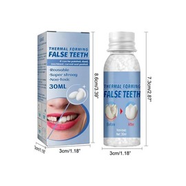 Dental Restorative Beads 30 ml - Plasticized Heat Bonded Beads for Temporary Replacement Dentures, Whitening Oral Kit False Teeth - Specification: 1 bottle