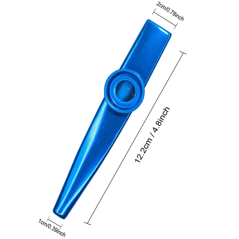 Fartime Blue Exquisite Aluminum Alloy Kazoo With 5 Kazoo Flute