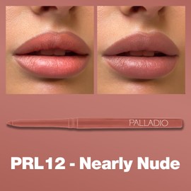 Palladio Delineador de Labios Retráctil Resistente al Agua de Alto Pigmento y Color Cremoso, Fórmula a Prueba de Manchas y de Larga Duración Todo el Día sin Necesidad de Sacapuntas, Nearly Nude