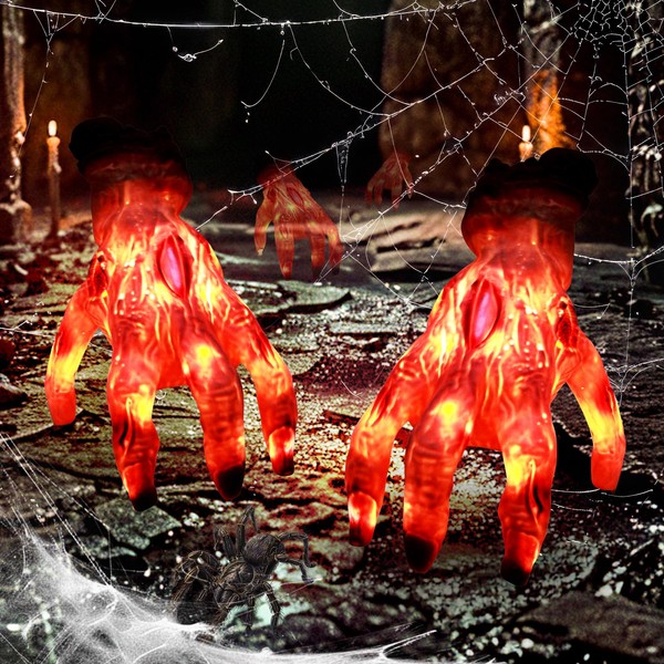 MAIAGO Halloween Animated Zombie Crawling Hands, 2 Pcs Scary Realistic