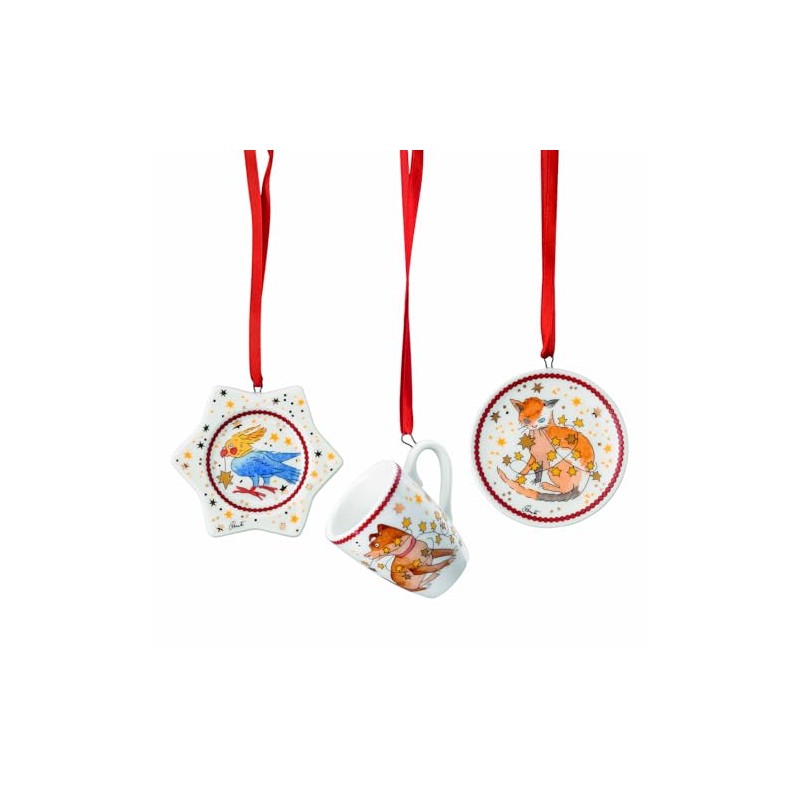 Mini Set of 3 Cups 2024 Christmas Lights Multi-piece cm