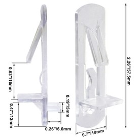 Coufce 30 Pcs Plastic Locking Shelf Support Pegs Clear Cabinet Shelf Pins Self-Locking Bracket Clips (5mm Peg x 5/8" Thick Shelf)