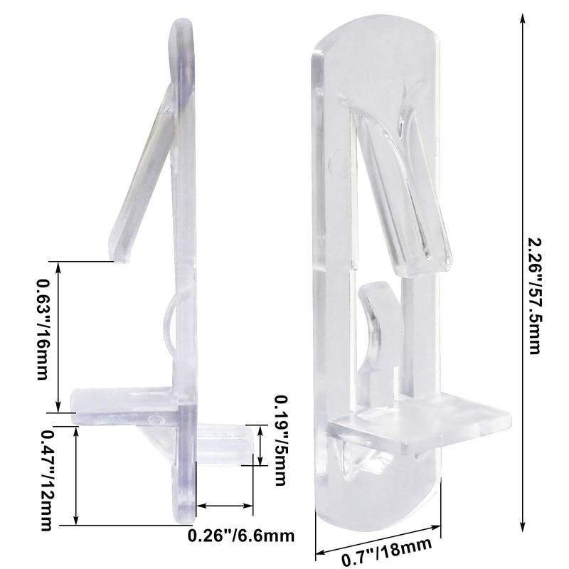 Coufce 30 Pcs Plastic Locking Shelf Support Pegs Clear Cabinet