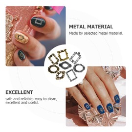 40pcs 3D Metal Nail Charms,Frame Gothic Nail Art Charms,Retro Gold Silver Nail Jewels Art Decor for Women Girls Acrylic Nail DIY Craft Design Manicure Accessories Nail Art Accessories Rhinestones