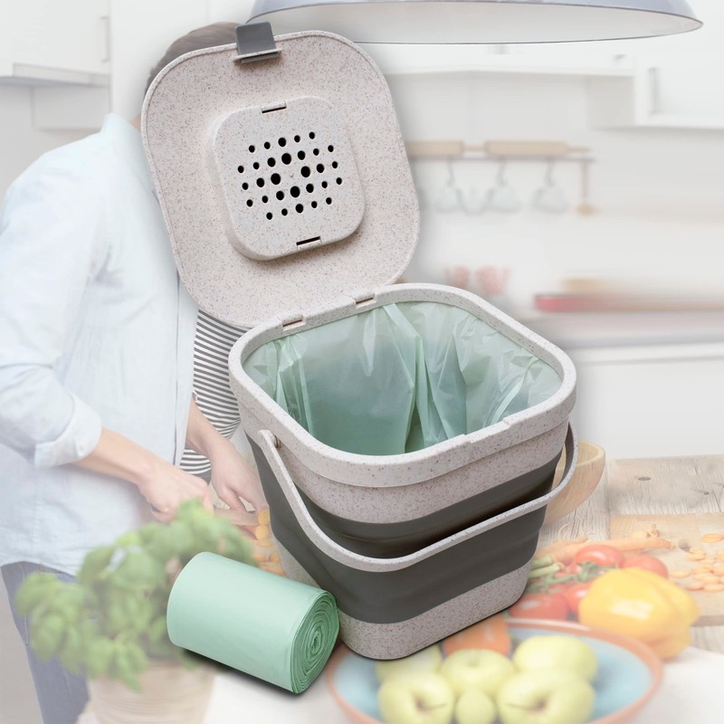 YourCasa® 6L Organic Rubbish Liners, 100% Compostable, Tear-Resistant and Tight
