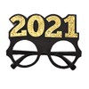 SWYOUN 2PCS 2021 Gold Glitter Eyeglasses Happy New Year's Eve
