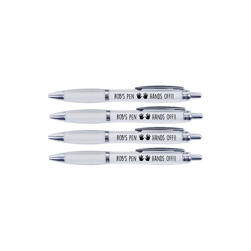 ROB'S Pen Hands Off!!, 4 Printed PENS for ROB