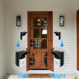 (30-55) Adjustable Angle Mounting Bracket Compatible with Video Doorbell1/2/3/4, Replacement Angle Adjustable Video Doorbell Mounting Plate Bracket Wedge Kit with Rain Cover, Waterproof and Anti Glare