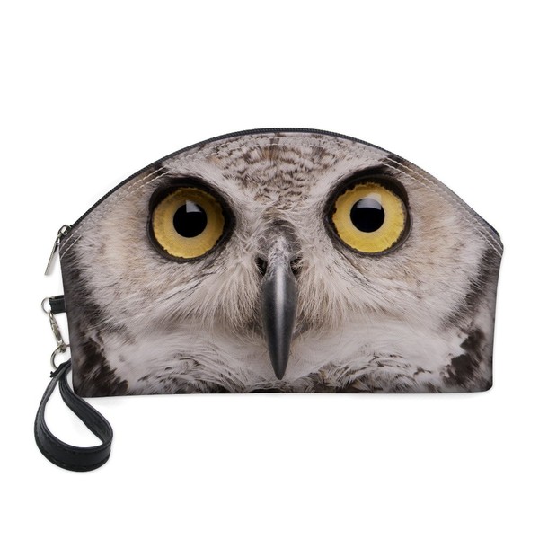 Showudesigns PU Leather Cosmetic Bag Makeup Bag for Women Girls Toiletry Organizer owl
