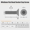 M4-0.7 * 6mm Flat Head Socket Cap Screws,M4x6mm Flat Head