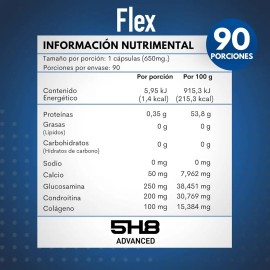 5H8 Advanced Flex • 90 Caps • Glucosamine + Chondroitin + Hydrolyzed Collagen & Calcium • Joint, Cartilage & Bone Support