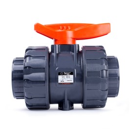 HYDROSEAL Kaplan 3" PVC True Union Ball Valve with Full Port, ASTM F1970, EPDM O-Rings and Reversible PTFE Seats, Rated at 200 PSI @73F, Gray, 3 inch Socket