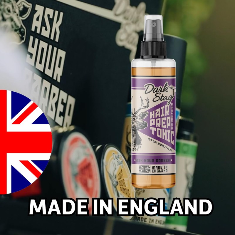 Dark Stag Hair Prep Tonic, Professional Product for Men, Conditions