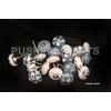 PUSHPACRAFTS Hand Painted Ceramic Cupboard Drawer Knobs 20 Pieces Grey