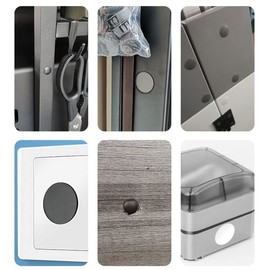 Aoktorkit 100 Pcs Plastic Plugs, 14mm Black Plastic Hole Plugs, Locking Insert End Cap, Hole Covers for Screw Holes Furniture Machines Cabinets, White (AOK0169-14mm)