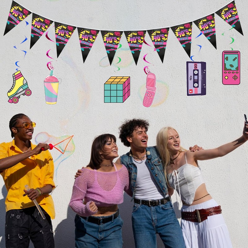 90s Theme Party Birthday Decorations - Pack of 22 90s