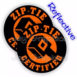 Unbranded REFLECTIVE Hard Hat Stickers | ZIP TIE CERTIFIED | Funny Helmet Decals Zip-Ties