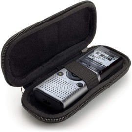iGadgitz U6688 EVA Carrying Hard Case Cover Compatible with Olympus Digital Voice Recorders - Black