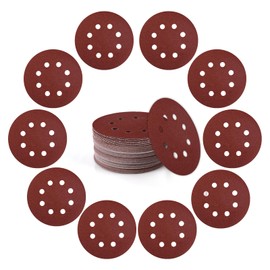 Sanding Discs 5-Inch 8-Hole Aluminum Oxide Sandpaper for Woodworking with Hook and Loop for Random Orbital Sander 150 Grit, 50-Pack
