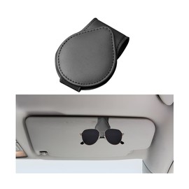 Mandark Magnetic Sunglass Holder for Car Visor, Leather Vehicle Eyeglass Hanger Clip, Automotive Interior Ticket Card Glasses Organizer Clamp Accessories, Universal for SUV, Sedan, Truck(Black)