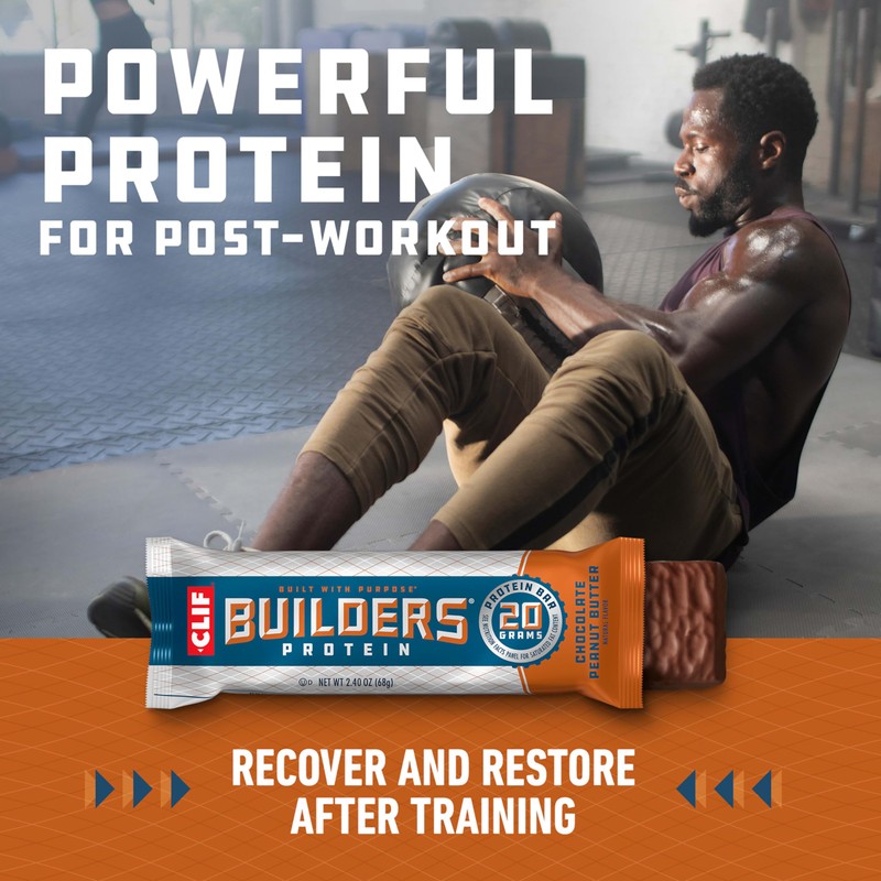 CLIF BUILDERS Protein Bars - Chocolate Peanut Butter Flavor -