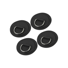 Partuto 4pcs 11cm Black D Ring Patch Pad PVC Stainless Steel for Surfboard Replacement