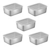 Doveja 5 Piece Bats Set with Lids Deep Stainless Steel