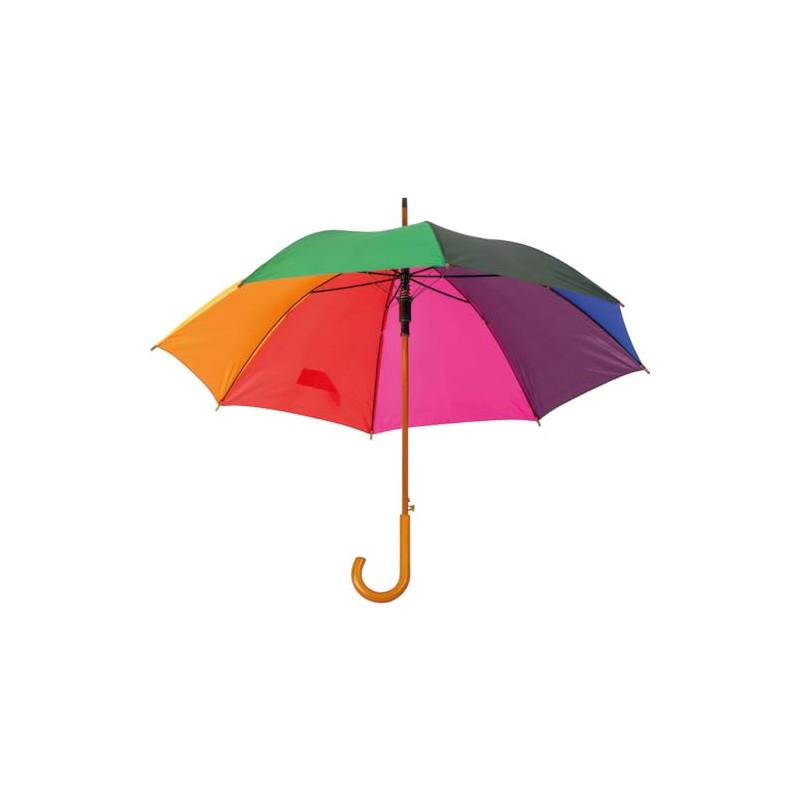 Automatic Umbrella with Wooden Handle / Colour: Multicoloured, Colourful