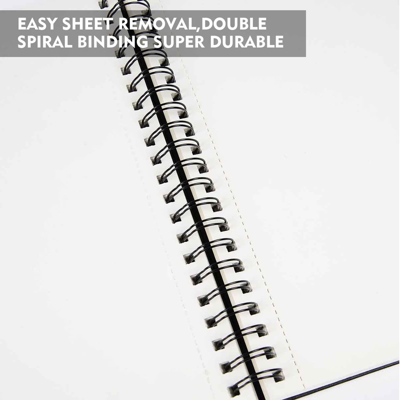 CONDA 8.5"x11" Double-Sided Hardbound Sketchbook, 80 Sheets Hardcover Sketchbook, Spiral