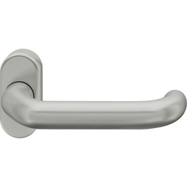 FSB 0 97 0625 01143 0105 Silver Door Handle with Rosette Oval Universal and Retaining Spring, Door Handle for Frame Doors, Anodised Aluminium 970625011
