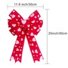 Large 11.8"x25" Red Valentine Tree Topper Bow with Pink Heart