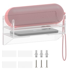 GEEKRIA Acrylic Wall-Mounted Speaker Bracket Compatible with Beats Pill, Suitable for Bathroom, Kitchen, Toilet, Bedroom, Office Wall Mounting (Transparent)