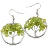 SUNYIK Peridot Stone Dangle Earrings for Women(Silver Plated)