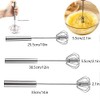 Stainless Steel Semi-automatic Egg Whisk - 3PCS Hand Push Rotary