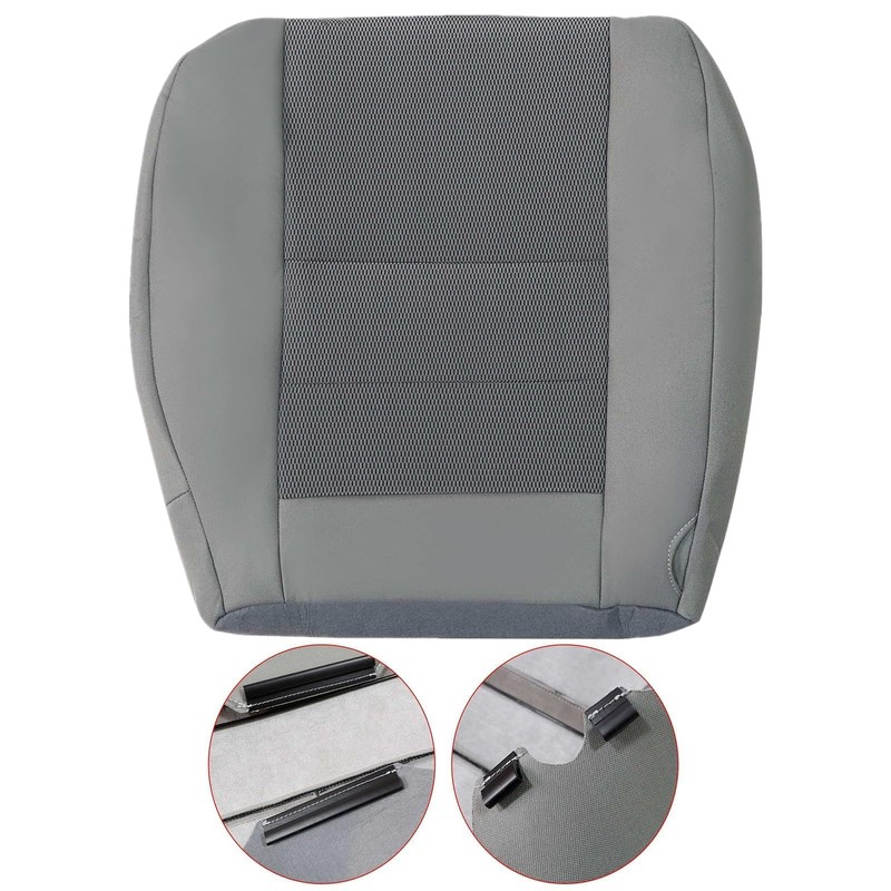 SecosAutoparts Front Driver Side Bottom Replacement Cloth Seat Cover Gray