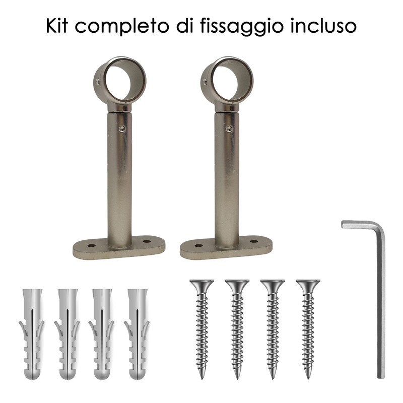 GIRASOLE HOME® Adjustable Curtain Pole Bracket, 2 Pack Heavy Duty