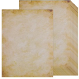 SOYANGNEK 100 Sheets Vintage Paper 8.5 x 11 Antique Looking Letterhead Paper 120GSM Thicker Double-Sided Aged Parchment Paper for Printing Certificate Writing Invitation Resume Award Craft