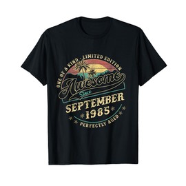 Retro 40th Birthd Gifts For Men September 1985 40 Years Old T-Shirt