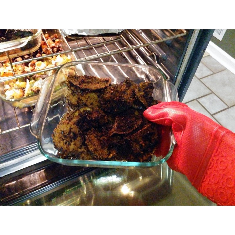 Elbee Home Premium Silicone Long Oven Mitts Quilted Cotton Lining