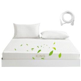 Grounding Sheets King Size Fitted Sheet,95% Cotton + 5% Silver Fiber, Grounded Sheets Earth Connected Bed Sheet (76"*80"*14",King,White)